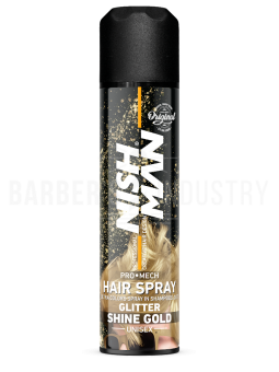 NISHMAN Спрей-краска для волос GLITTER HAIR SPRAY - GOLD 150 ML