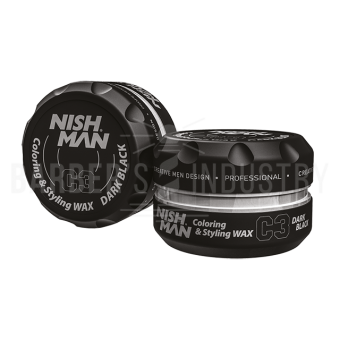 NISHMAN Цветной воск для укладки волос C3 COLORING WAX черный 100 ML