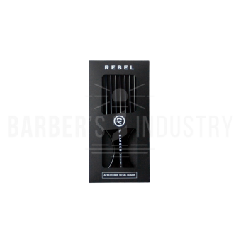 REBEL Премиальный гребень-афропик AFRO COMB TOTAL BLACK