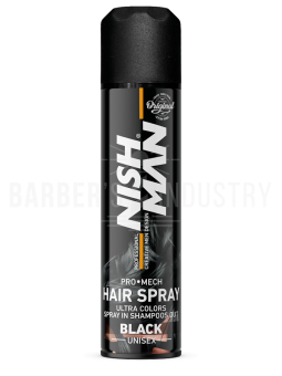 NISHMAN Спрей-краска для волос MECH SPRAY - BLACK 150 ML